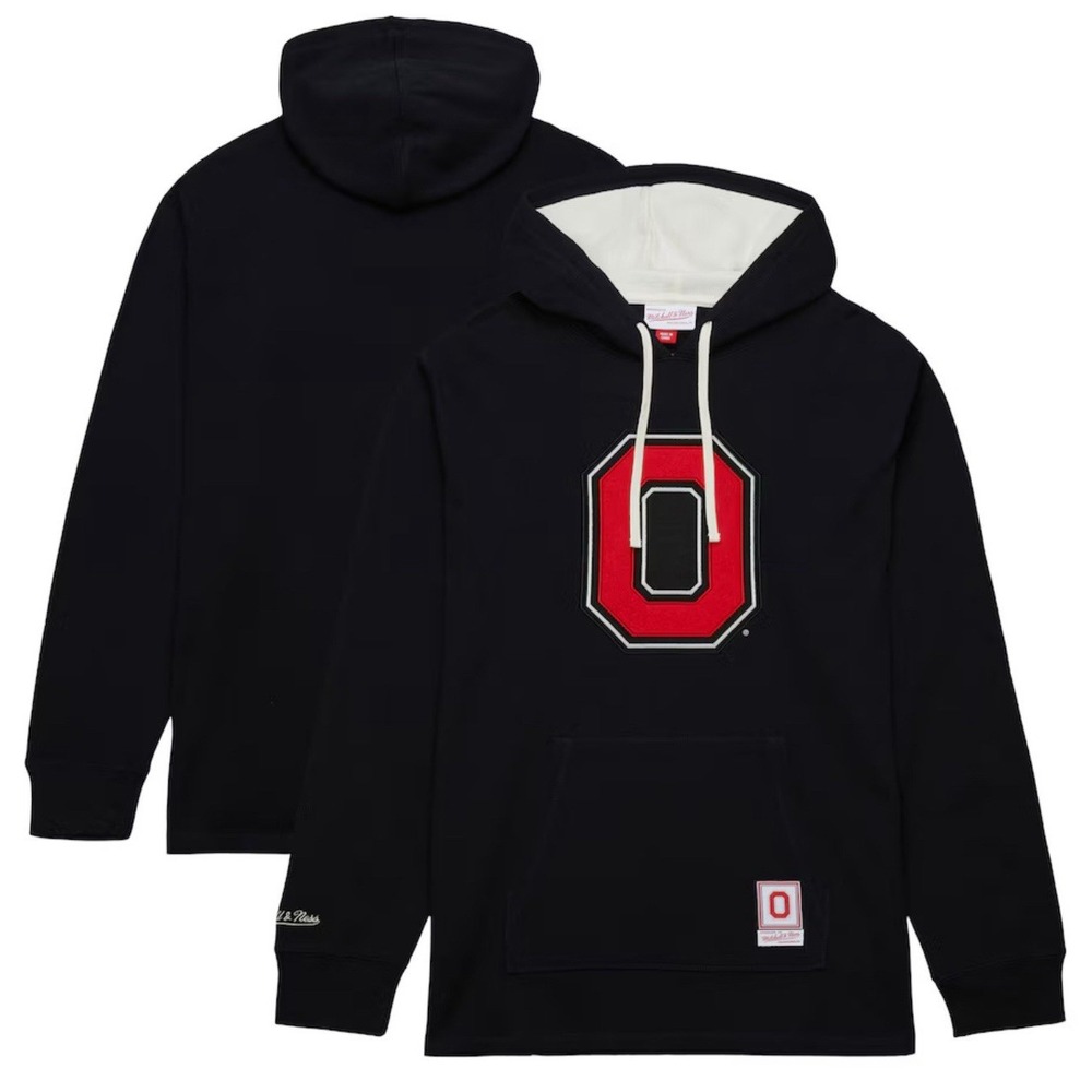 Ohio State‎ Buckeyes Mitchell & Ness Lightweight Thermal Pullover Hoodie - Black